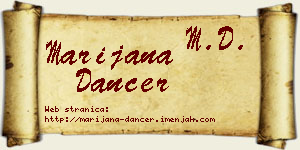 Marijana Dancer vizit kartica